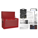 Sealey AP225COMBO 5 Drawer Topchest with Ball-Bearing Slides & 230pc Tool Kit