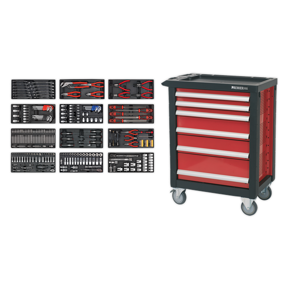 Sealey AP2406TBTC01 6 Drawer Rollcab with Ball-Bearing Slides with 298pc Tool Kit
