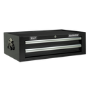 Sealey APSTACKTB 14 Drawer Topchest, Mid-Box & Rollcab Combination with Ball-Bearing Slides - Black