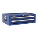 Sealey APSTACKTC 14 Drawer Topchest, Mid-Box & Rollcab Combination with Ball-Bearing Slides - Blue