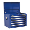 Sealey APSTACKTC 14 Drawer Topchest, Mid-Box & Rollcab Combination with Ball-Bearing Slides - Blue