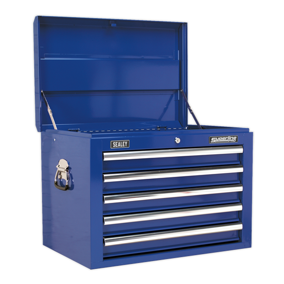Sealey APSTACKTC 14 Drawer Topchest, Mid-Box & Rollcab Combination with Ball-Bearing Slides - Blue