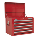 Sealey APSTACKTR 14 Drawer Topchest, Mid-Box & Rollcab Combination with Ball-Bearing Slides - Red