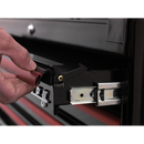 Sealey AP41206BR 6 Drawer Wide Retro Style Rollcab - Black with Red Anodised Drawer Pulls