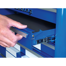 Sealey AP28204BWS 4 Drawer Retro Style Rollcab - Blue with White Stripes