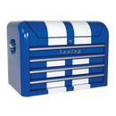 Sealey AP28104BWS 4 Drawer Wide Retro Style Topchest - Blue with White Stripes