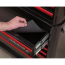 Sealey AP28204BR 4 Drawer Retro Style Rollcab - Black with Red Anodised Drawer Pulls