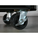 Sealey AP28204BR 4 Drawer Retro Style Rollcab - Black with Red Anodised Drawer Pulls