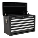 Sealey APCOMBOBBTK56 10 Drawer Black Topchest & Rollcab Combination with Ball Bearing Slides & 147pc Tool Kit