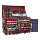 Sealey AP33059COMBO 5 Drawer Red Topchest with Ball Bearing Slides & 140pc Tool Kit