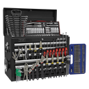 Sealey AP33109BCOMBO 10 Drawer Black Topchest with Ball Bearing Slides & 140pc Tool Kit