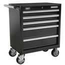 Sealey APCOMBOBBTK56 10 Drawer Black Topchest & Rollcab Combination with Ball Bearing Slides & 147pc Tool Kit