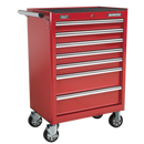 Sealey APCOMBOBBTK57 15 Drawer Red Topchest & Rollcab Combination with Ball Bearing Slides & 147pc Tool Kit