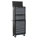 Sealey AP35STACK 16 Drawer Tool Chest Combination with Ball Bearing Slides - Black/Grey