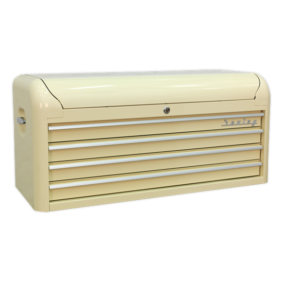 Sealey AP41104 4 Drawer Wide Retro Style Topchest - Cream