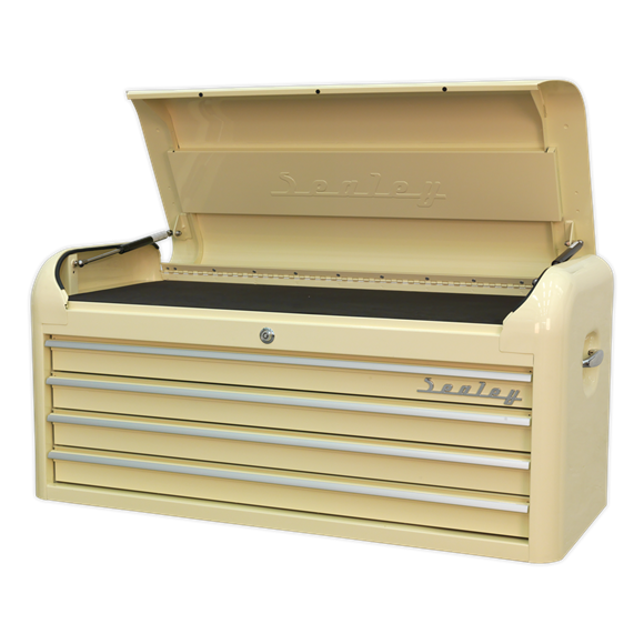 Sealey AP41104 4 Drawer Wide Retro Style Topchest - Cream