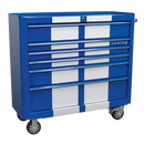 Sealey AP41206BWS 6 Drawer Wide Retro Style Rollcab - Blue with White Stripes