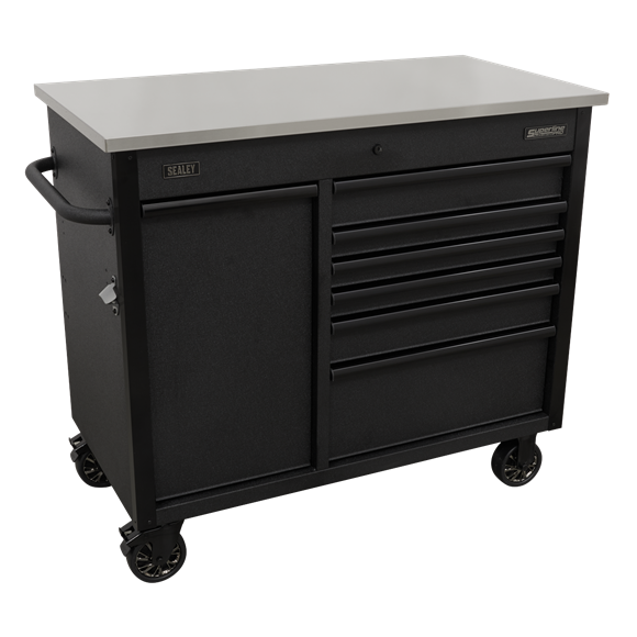 Sealey AP4206BE 1120mm Mobile Tool Cabinet with Power Tool Charging Drawer