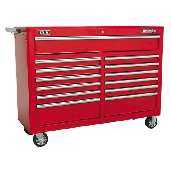 Sealey AP5213T 13 Drawer Extra-Wide Roller Cabinet with Ball Bearing Slides - Red