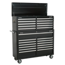 Sealey AP52COMBO2 23 Drawer Extra-Wide Roller Cabinet with Ball Bearing Slides - Black
