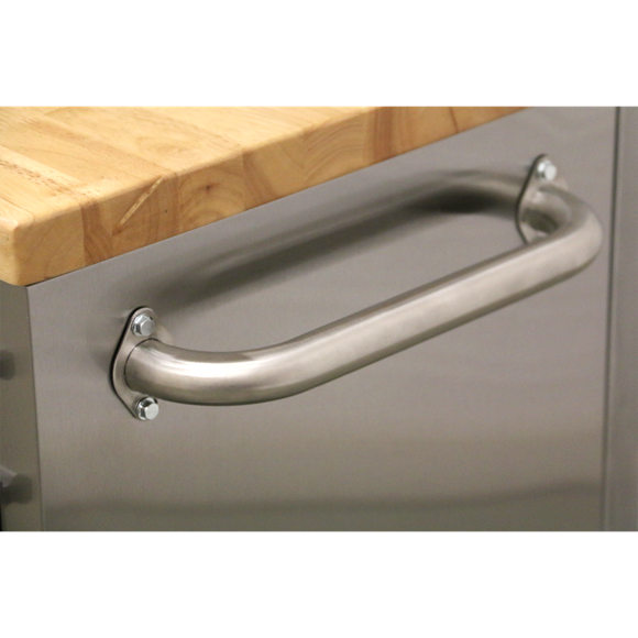 Sealey AP5520SS 10 Drawer & 2 Wall Cupboard Stainless Steel Mobile Tool Cabinet with Backboard