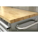 Sealey AP5520SS 10 Drawer & 2 Wall Cupboard Stainless Steel Mobile Tool Cabinet with Backboard