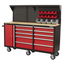 Sealey AP6310 10 Drawer Mobile Workstation with Backboard