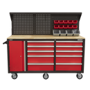 Sealey AP6310 10 Drawer Mobile Workstation with Backboard