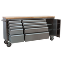 Sealey AP7210SS 10 Drawer & Cupboard Stainless Steel Mobile Tool Cabinet