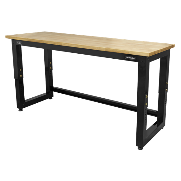 Sealey APMS22 1830mm Heavy-Duty Steel Adjustable Workbench with Wooden Worktop