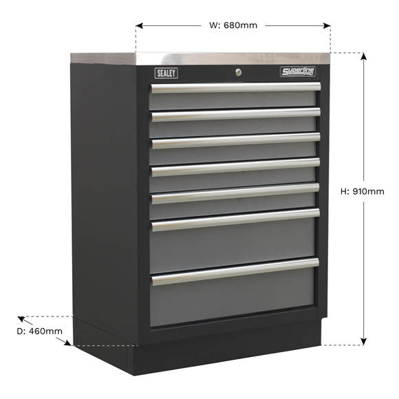 Sealey APMS62 680mm Modular 7 Drawer Floor Cabinet