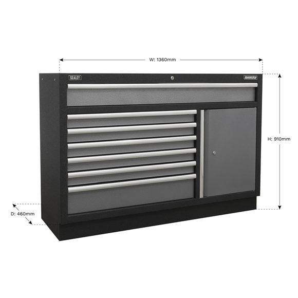 Sealey APMS64 1360mm 7 Drawer Modular Floor Cabinet