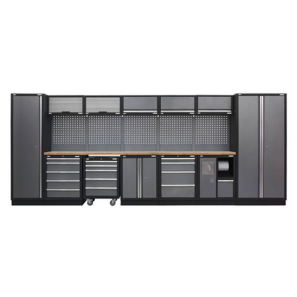 Sealey APMSSTACK01W Superline Pro 4.9m Storage System - Wooden Worktop
