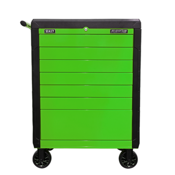 Sealey APPD7G 7 Drawer Push-To-Open Rollcab Hi-Vis Green