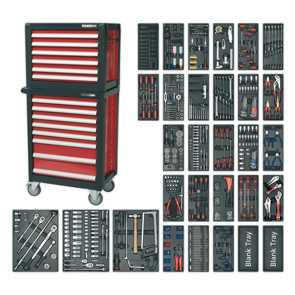 Sealey APTTC02 14 Drawer Tool Chest Combination with 1233pc Tool Kit