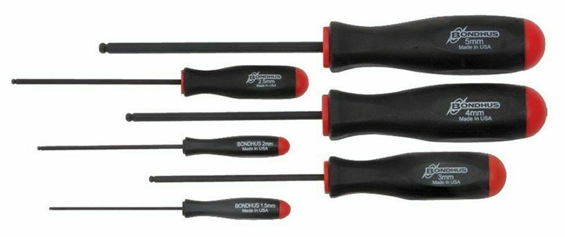 Bondhus BSX6M 6pce 1.5-5mm Ball Ended Hexagon Key Screwdriver Set