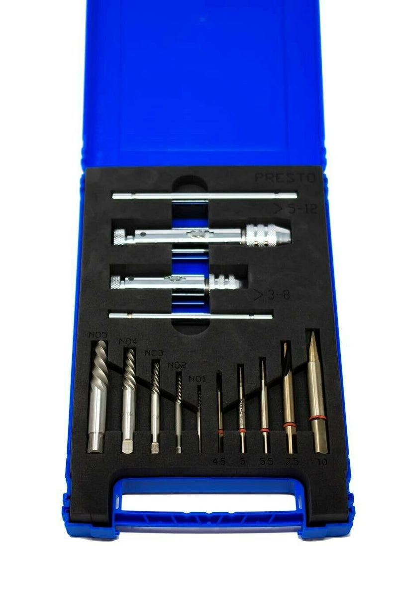 Presto 096071-5 Stud Bolt/Screw Extractor & Drill Kit - Metric & Imperial