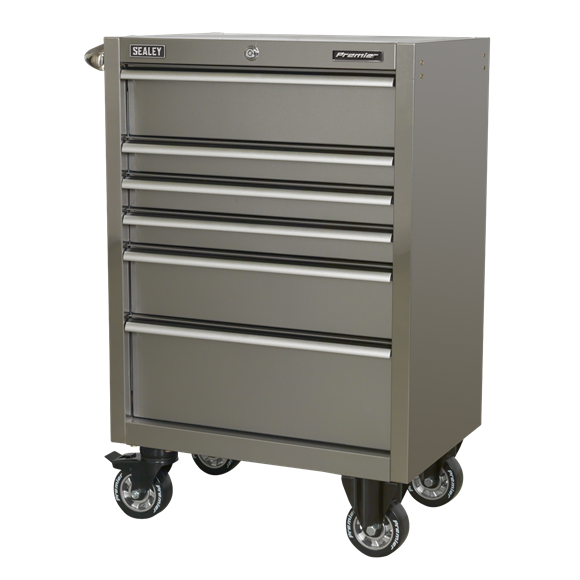 Sealey PTB67506SS 6 Drawer 675mm Stainless Steel Heavy-Duty Roller Cab