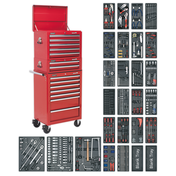 Sealey SPTCOMBO1 14 Drawer Tool Chest Combination with 1179pc Tool Kit
