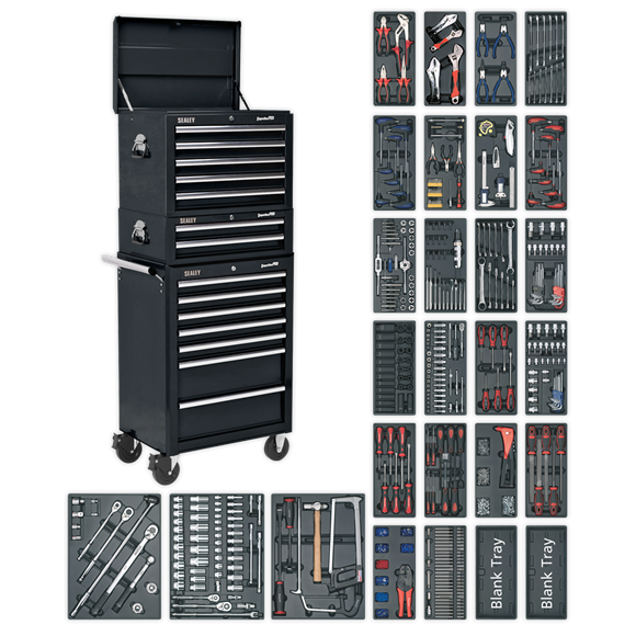 Sealey SPTCOMBO2 14 Drawer Tool Chest Combination with 1179pc Tool Kit