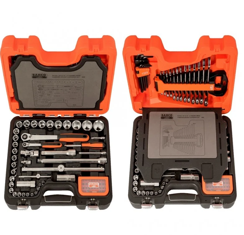 Bahco S95 95pce 1/4" & 1/2"DR Metric Socket Set, Spanners & Hex Key Set