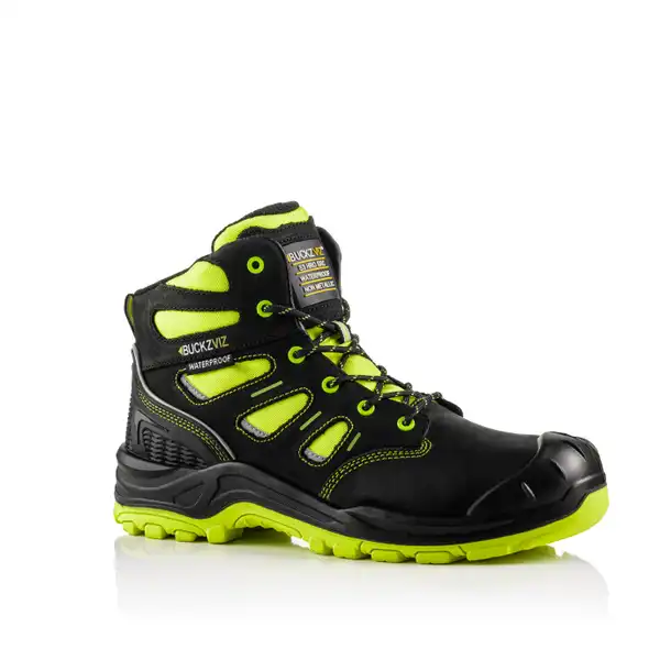 Buckbootz BVIZ2 Black/Yellow High Visibility Waterproof Safety Boot