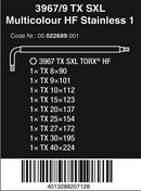 Wera 022699 9pc 3950/9 Hex-Plus Multicolour HF Stainless 1 L-key Set