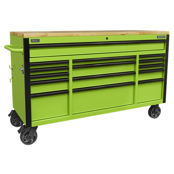 Sealey AP6115BE 15 Drawer 1549mm Mobile Trolley with Wooden Worktop