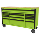 Sealey AP6115BE 15 Drawer 1549mm Mobile Trolley with Wooden Worktop