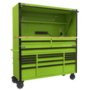 Sealey AP6115BECOMBO1 15 Drawer 1549mm Mobile Trolley with Wooden Worktop and Hutch and 2 Drawer Riser