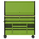 Sealey AP6115BECOMBO1 15 Drawer 1549mm Mobile Trolley with Wooden Worktop and Hutch and 2 Drawer Riser