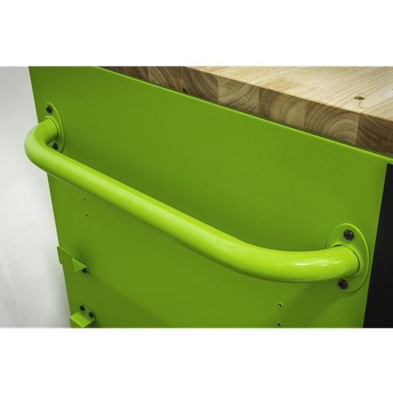 Sealey AP6115BECOMBO1 15 Drawer 1549mm Mobile Trolley with Wooden Worktop and Hutch and 2 Drawer Riser