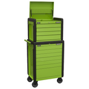 Sealey APPDSTACKG Hi-Vis Green 11 Drawer Push-To-Open Topchest & Rollcab Combination