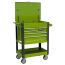 Sealey AP890MHV Heavy-Duty Mobile Tool & Parts Trolley with 5 Drawers & Lockable Top - Hi-Viz Green